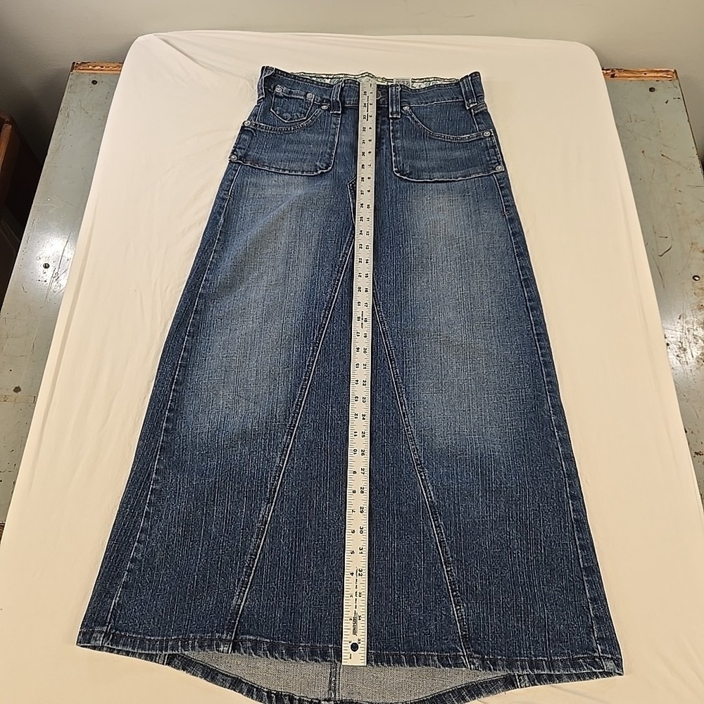 LEVI STRAUSS Signature Size 8 Women's Denim Maxi Skirt Comfort Stretch - Picture 4 of 8
